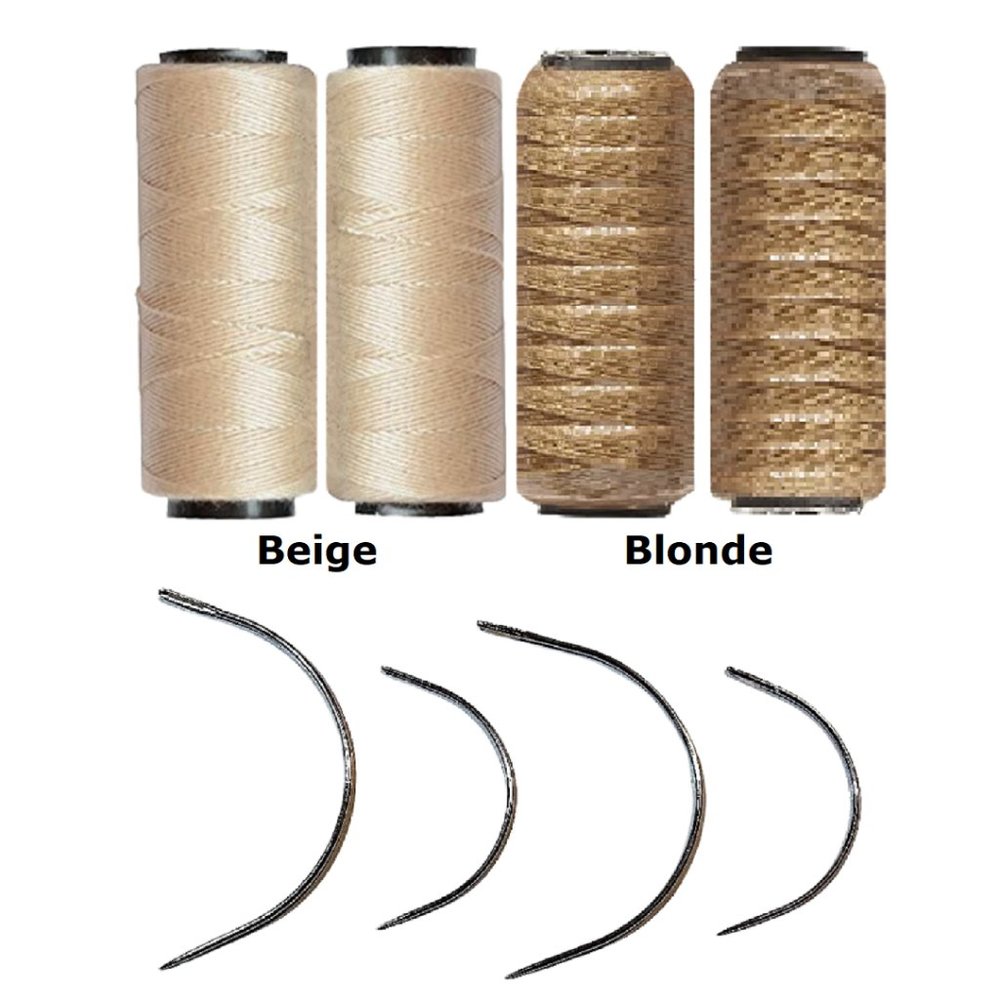 4 Rolls Hair Extension Thread & 4 Needles